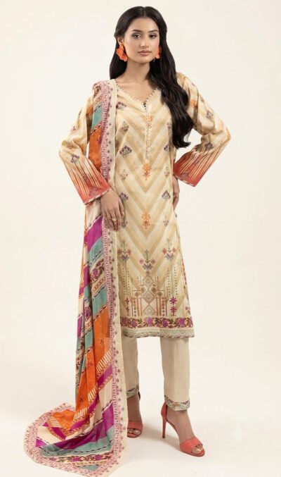 3PC Printed Lawn Suit for Ladies – Unstitched Summer Collection D#2245