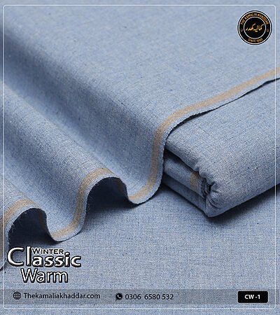 Original ClassicWarm Kamalia Khaddar unstitched suit from the winter collection showing rich texture and vibrant colors
