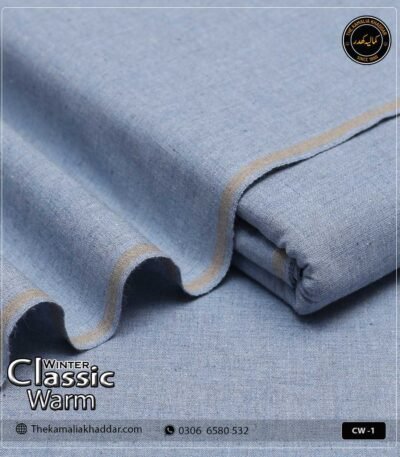 Original ClassicWarm Kamalia Khaddar unstitched suit from the winter collection showing rich texture and vibrant colors