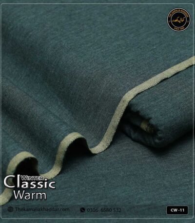 Original ClassicWarm Kamalia Khaddar unstitched suit from the winter collection showing rich texture and vibrant colors