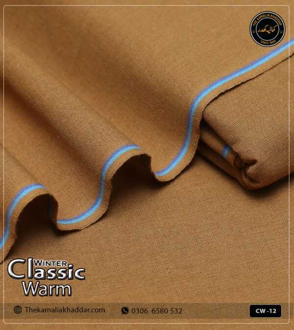 Original ClassicWarm Kamalia Khaddar unstitched suit from the winter collection showing rich texture and vibrant colors