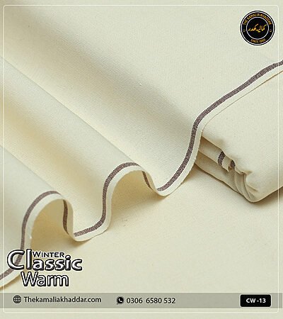 Original ClassicWarm Kamalia Khaddar unstitched suit from the winter collection showing rich texture and vibrant colors
