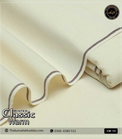 Original ClassicWarm Kamalia Khaddar unstitched suit from the winter collection showing rich texture and vibrant colors