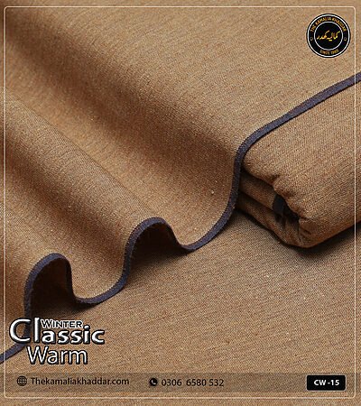 Original ClassicWarm Kamalia Khaddar unstitched suit from the winter collection showing rich texture and vibrant colors