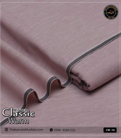 Original ClassicWarm Kamalia Khaddar unstitched suit from the winter collection showing rich texture and vibrant colors