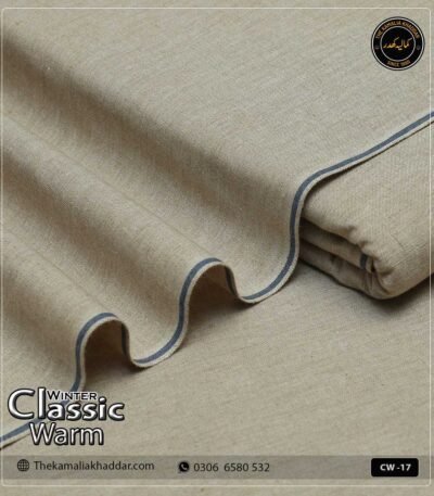 Original ClassicWarm Kamalia Khaddar unstitched suit from the winter collection showing rich texture and vibrant colors
