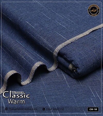 Original ClassicWarm Kamalia Khaddar unstitched suit from the winter collection showing rich texture and vibrant colors