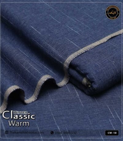 Original ClassicWarm Kamalia Khaddar unstitched suit from the winter collection showing rich texture and vibrant colors