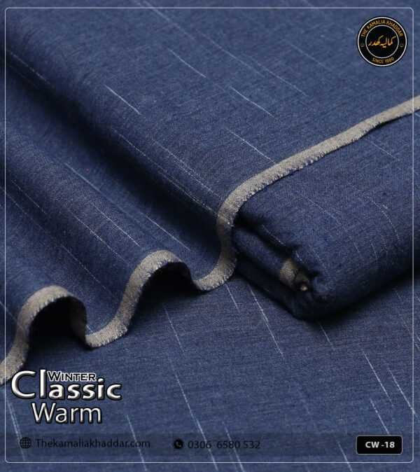Original ClassicWarm Kamalia Khaddar unstitched suit from the winter collection showing rich texture and vibrant colors