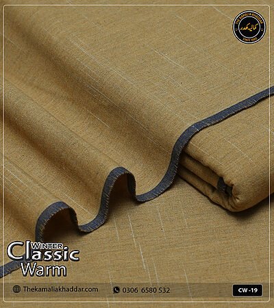Original ClassicWarm Kamalia Khaddar unstitched suit from the winter collection showing rich texture and vibrant colors