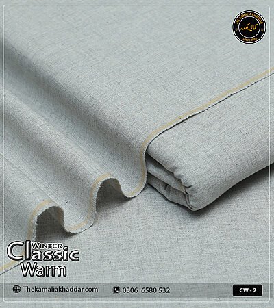 Original ClassicWarm Kamalia Khaddar unstitched suit from the winter collection showing rich texture and vibrant colors
