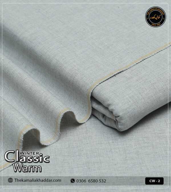 Original ClassicWarm Kamalia Khaddar unstitched suit from the winter collection showing rich texture and vibrant colors