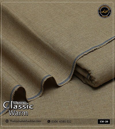 Original ClassicWarm Kamalia Khaddar unstitched suit from the winter collection showing rich texture and vibrant colors
