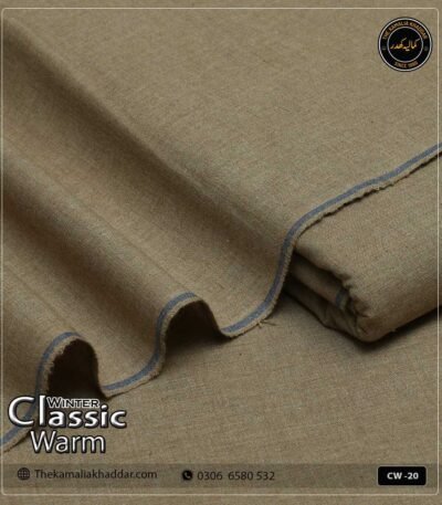 Original ClassicWarm Kamalia Khaddar unstitched suit from the winter collection showing rich texture and vibrant colors