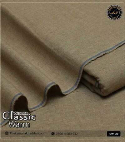 Original ClassicWarm Kamalia Khaddar unstitched suit from the winter collection showing rich texture and vibrant colors