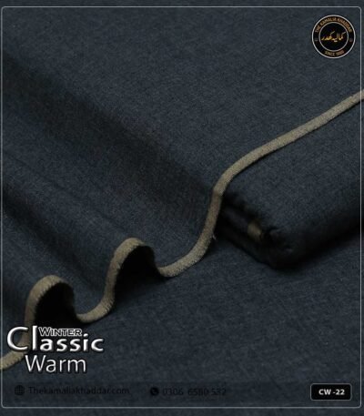Original ClassicWarm Kamalia Khaddar unstitched suit from the winter collection showing rich texture and vibrant colors