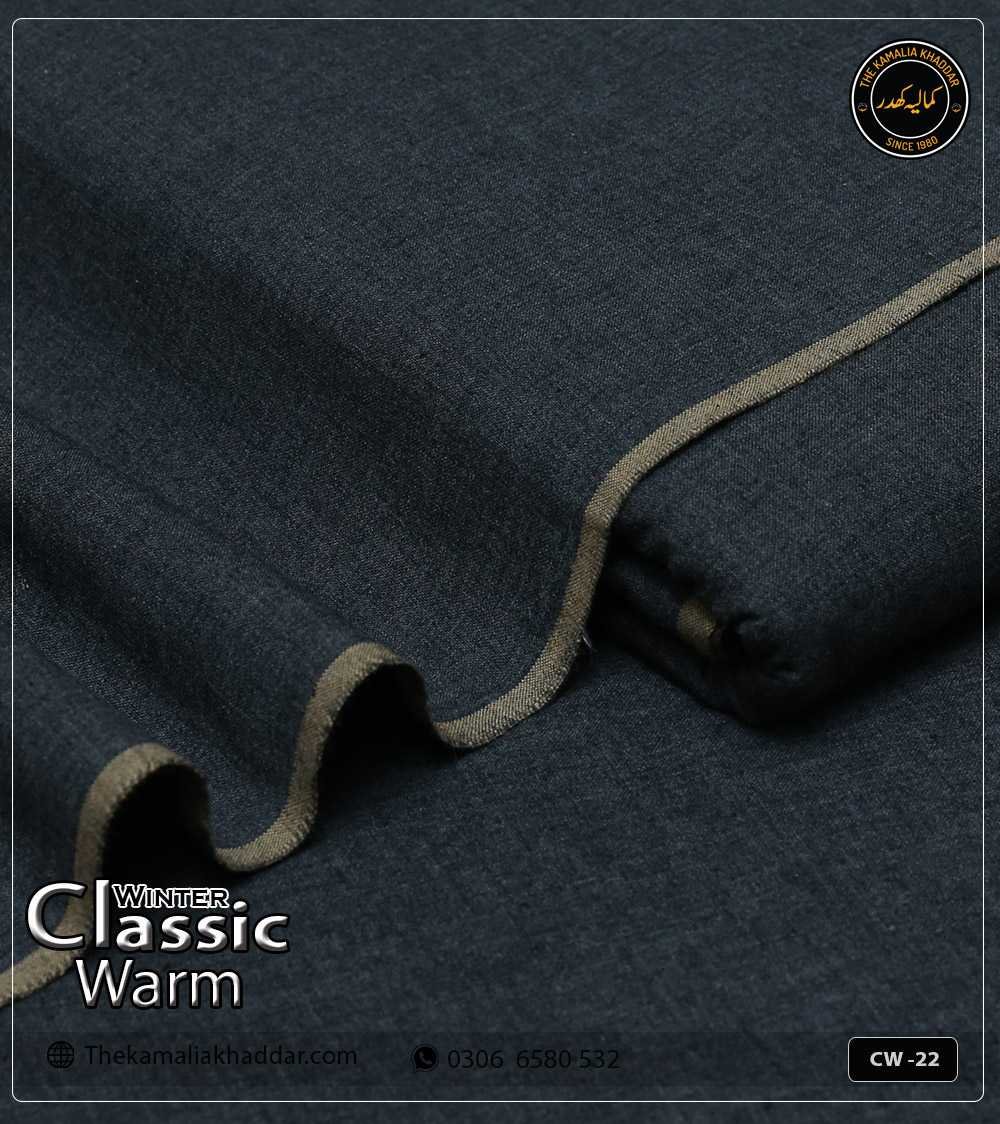 classicwarm-original-kamalia-khaddar-winter-collection-CW--22 Original ClassicWarm Kamalia Khaddar unstitched suit from the winter collection showing rich texture and vibrant colors