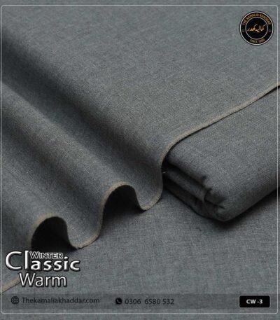 Original ClassicWarm Kamalia Khaddar unstitched suit from the winter collection showing rich texture and vibrant colors