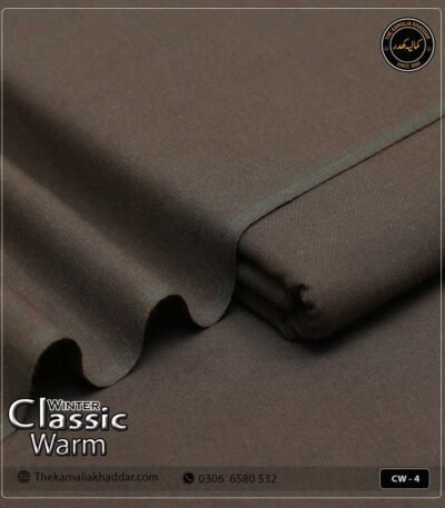Original ClassicWarm Kamalia Khaddar unstitched suit from the winter collection showing rich texture and vibrant colors