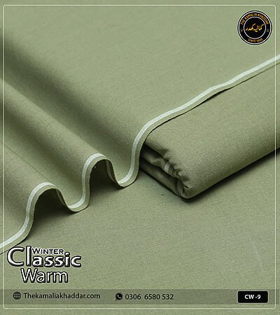 Original ClassicWarm Kamalia Khaddar unstitched suit from the winter collection showing rich texture and vibrant colors