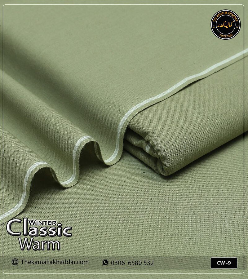 Original ClassicWarm Kamalia Khaddar unstitched suit from the winter collection showing rich texture and vibrant colors