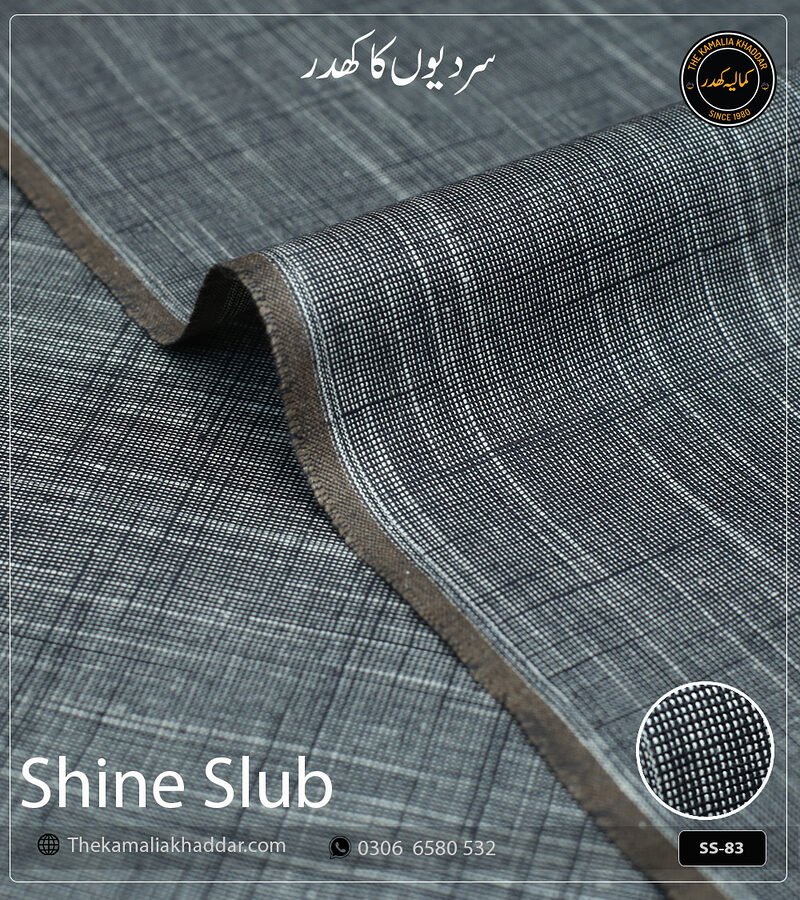 Shipment Tracking 28 Original SHINE SLUB Kamalia Khaddar unstitched winter suit showcasing unique textured shine and colors.