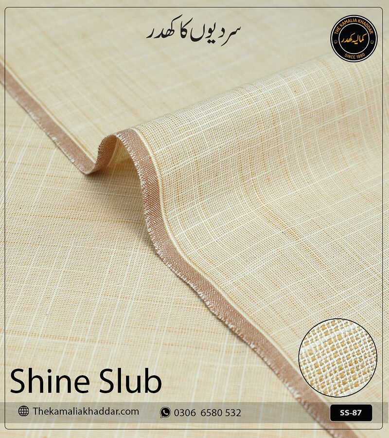 Shipment Tracking 24 Original SHINE SLUB Kamalia Khaddar unstitched winter suit showcasing unique textured shine and colors.