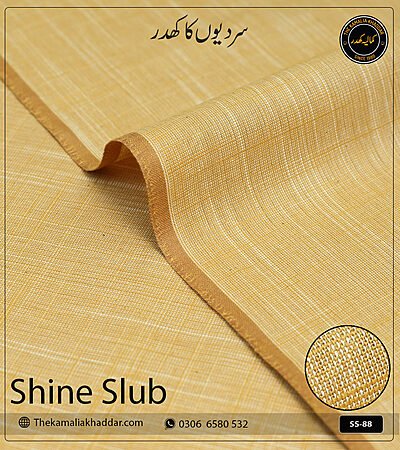 Original SHINE SLUB Kamalia Khaddar unstitched winter suit showcasing unique textured shine and colors.