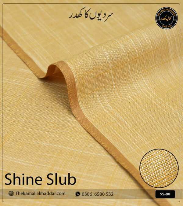 Original SHINE SLUB Kamalia Khaddar unstitched winter suit showcasing unique textured shine and colors.