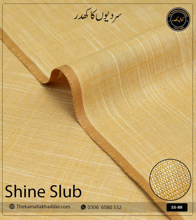 Shipment Tracking 23 Original SHINE SLUB Kamalia Khaddar unstitched winter suit showcasing unique textured shine and colors.