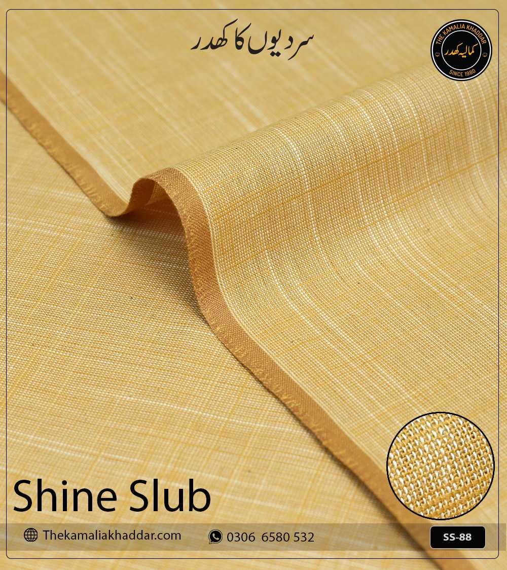 shine-slub-original-kamalia-khaddar-winter-collection-SS-88 Original SHINE SLUB Kamalia Khaddar unstitched winter suit showcasing unique textured shine and colors.