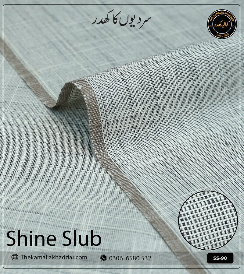 Shipment Tracking 21 Original SHINE SLUB Kamalia Khaddar unstitched winter suit showcasing unique textured shine and colors.