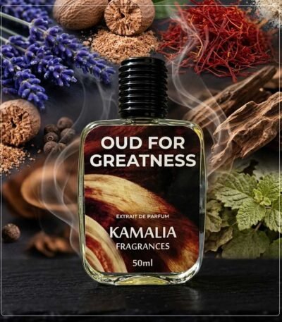 Oud for Greatness Perfume by Kamalia Fragrances - 50ml Long-Lasting EDP bottle