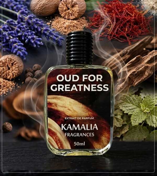 Oud for Greatness Perfume by Kamalia Fragrances – Long-Lasting Warm Vanilla & Rich Coffee EDP