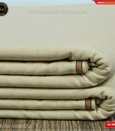 SG-480 Premium Plus Kamalia Khaddar Winter Double Goli in White – Original Kamalia Khaddar winter fabric