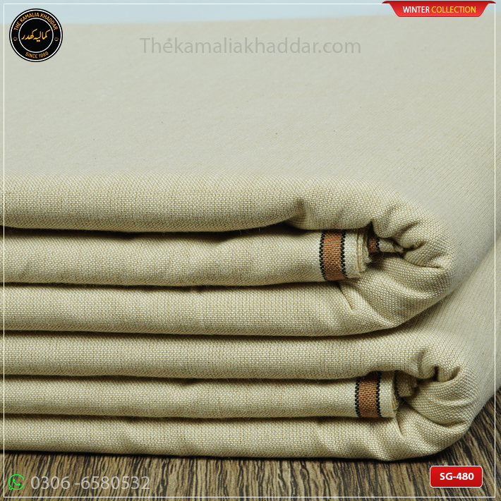 SG-480 Premium Plus Kamalia Khaddar Winter Double Goli in White – Original Kamalia Khaddar winter fabric