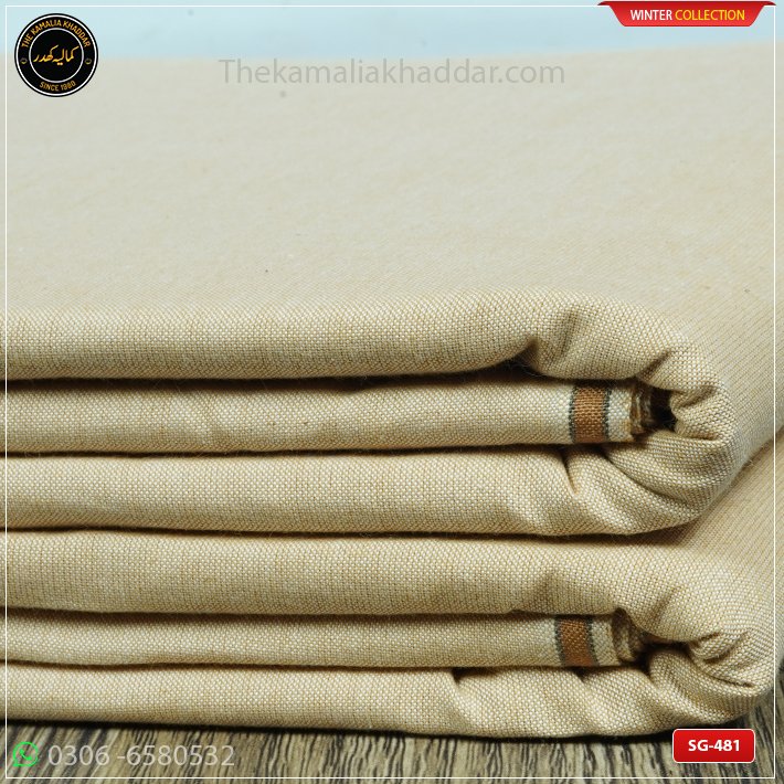 SG-481 Premium Plus Kamalia Khaddar Winter Double Goli in White – Original Kamalia Khaddar winter fabric