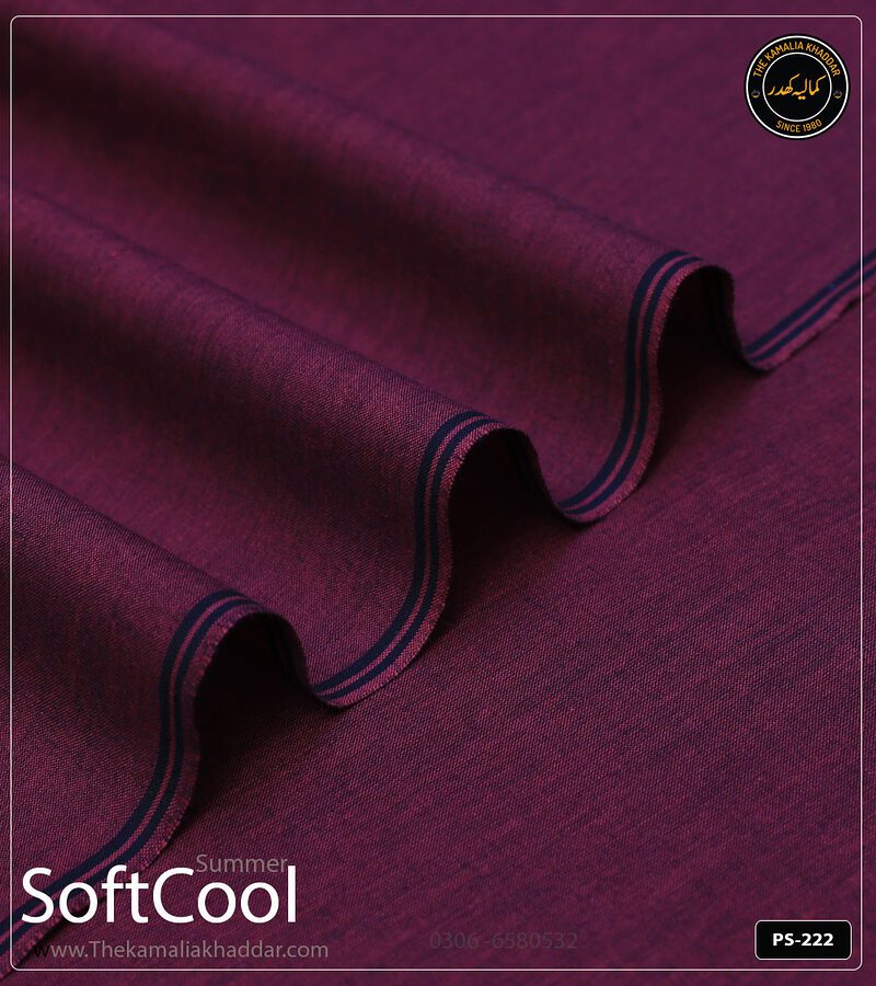 Premium Maroon Kamalia Khaddar Summer Collection PS-222 - Deep Red Handloom Fabric
